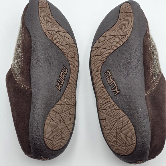 KURU Shoes Mens Size 8.5 Brown Knit Suede Slip On House Slippers Clogs Comfort - Picture 8 of 9